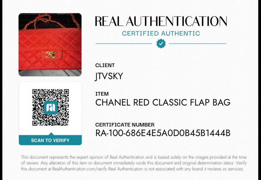 Chanel 90s Small Red Classic Single Flap Bag | French Designer Vintage