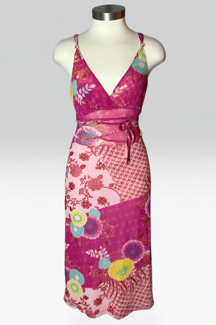  Morgan de toi Pink Floral Midi Dress