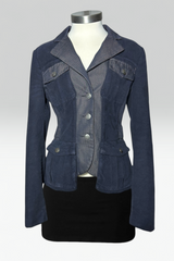 just cavalli suede & pinstripe jacket
