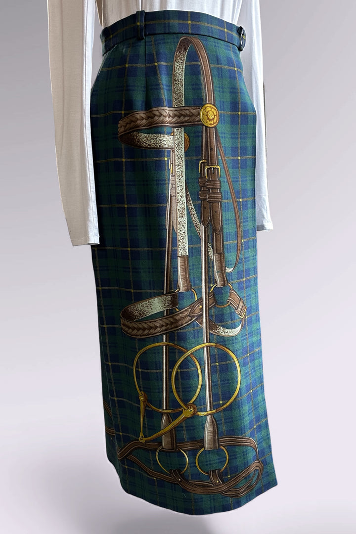 Ralph Lauren Tartan Equestrian Wrap Skirt | American Vintage