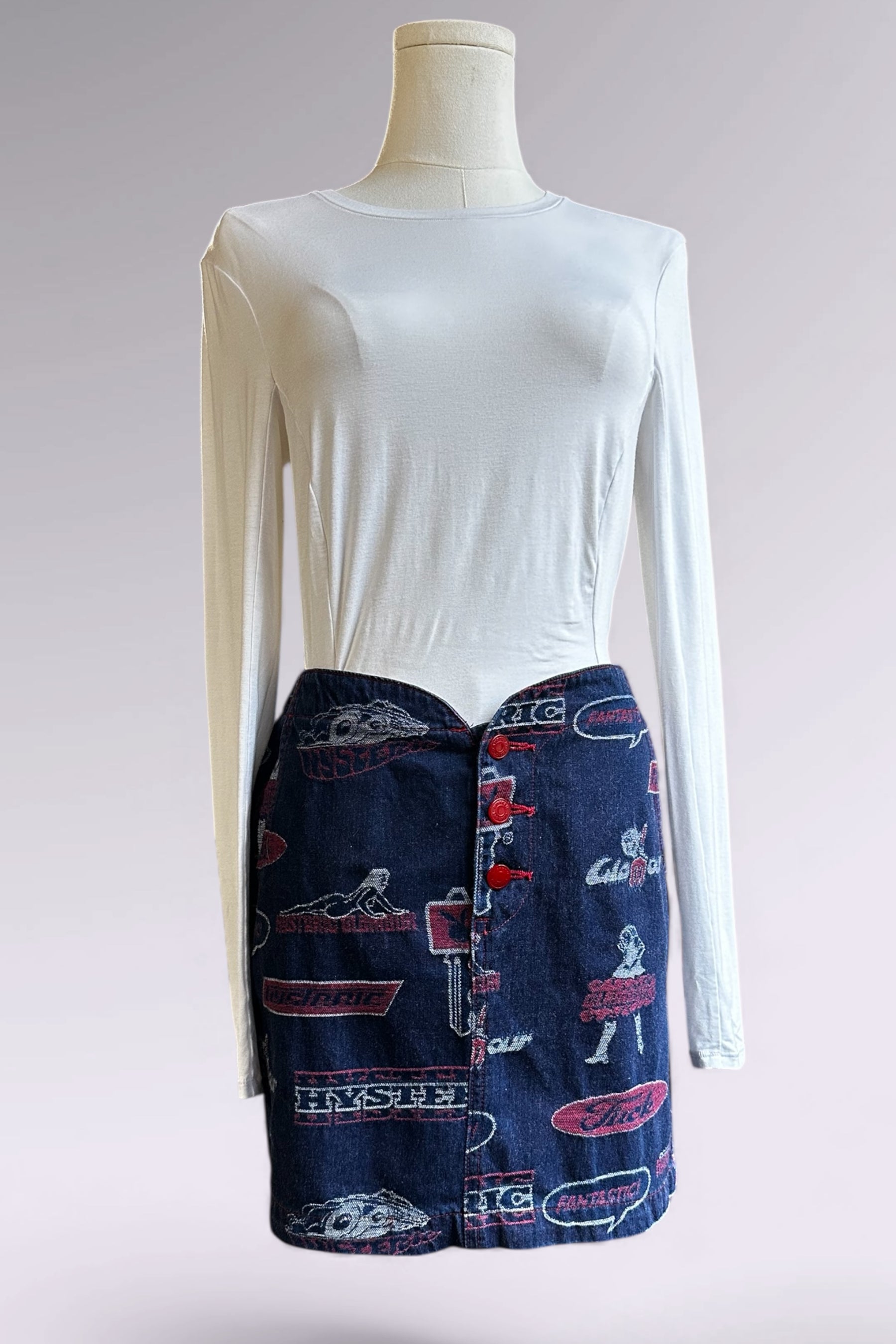 90s Hysteric Glamour Logo Denim Mini Skirt | Japanese Vintage