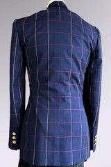 Celine Wool Windowpane Blazer | French Vintage