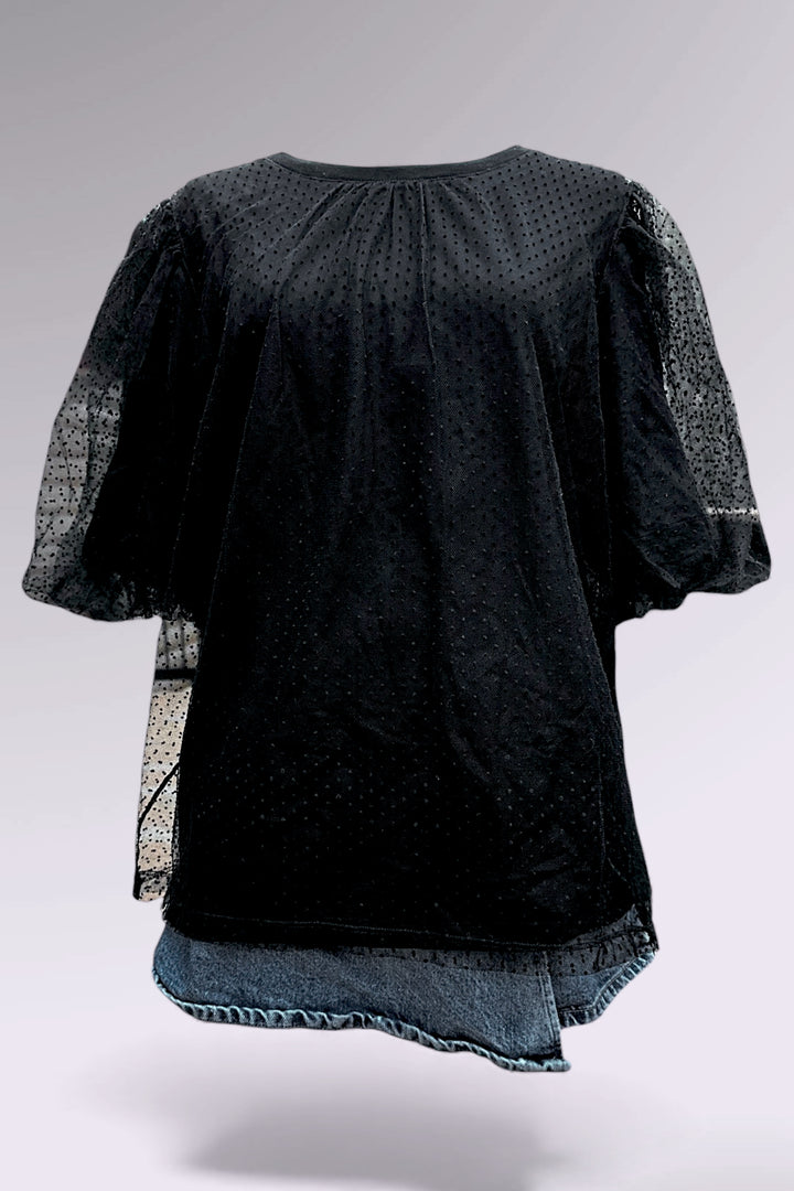Runway Marc Jacobs Mixed-Fabric Sheer Dot Top | American Designer Secondhand