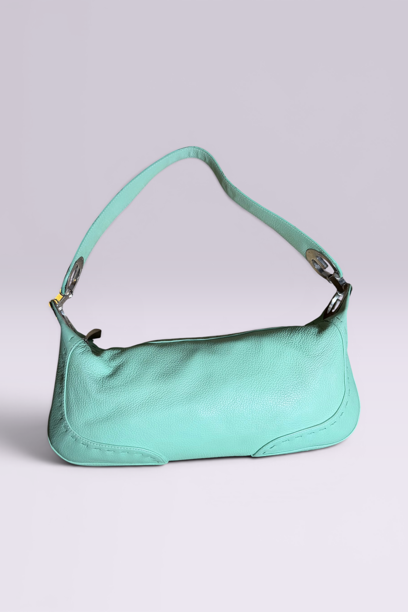 Escada Mint Green Leather Shoulder Bag | Italian Secondhand