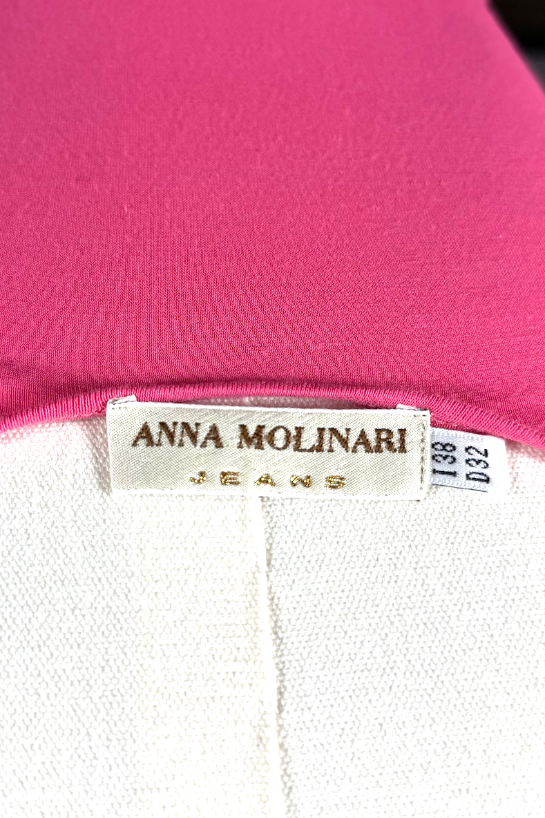 Anna Molinari Jeans Pink Floral Embroidered Top | Italian Vintage