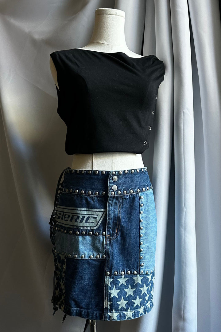 Hysteric Glamour Patchwork Denim Mini Skirt | Japanese Designer Vintage