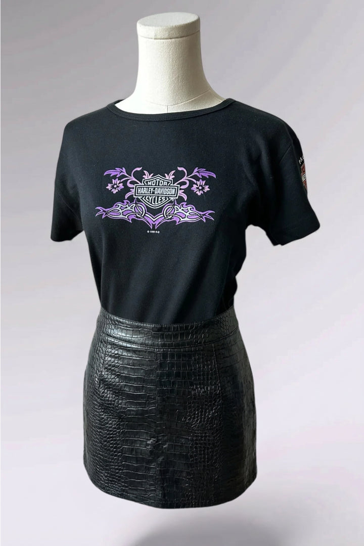 90s Harley Davidson Purple Graphic Tee | American Vintage