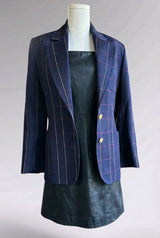 Celine Wool Windowpane Blazer | French Vintage