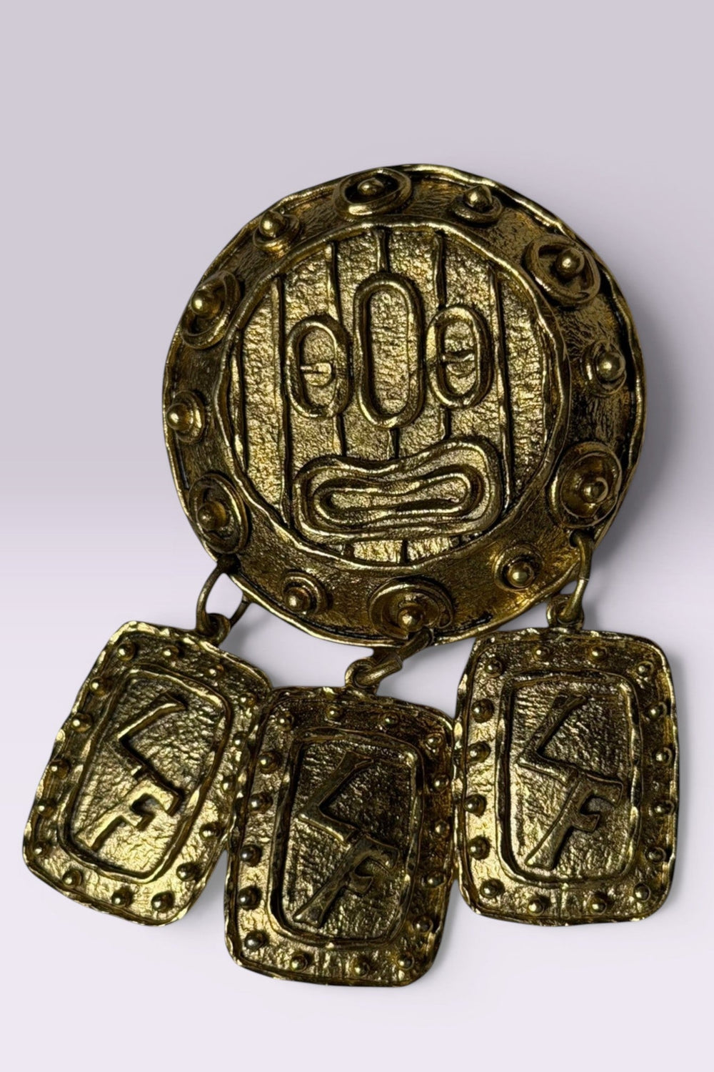 Louis Feraud Abstract Face Statement Brooch | French Vintage