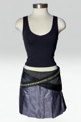 COMING SOON: Custo Barcelona Black Metallic Trim Pleated Mini Skirt