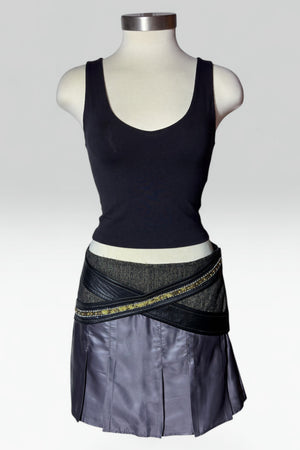 COMING SOON: Custo Barcelona Black Metallic Trim Pleated Mini Skirt
