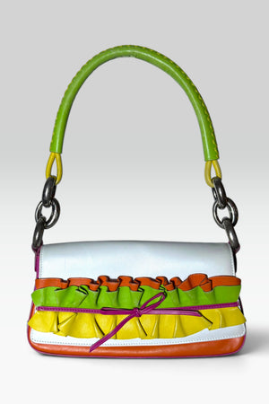 ESCADA MULTICOLOR RUFFLE HANDBAG