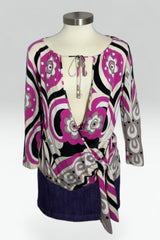 Emilio Pucci Pink Geometric Wrap Top