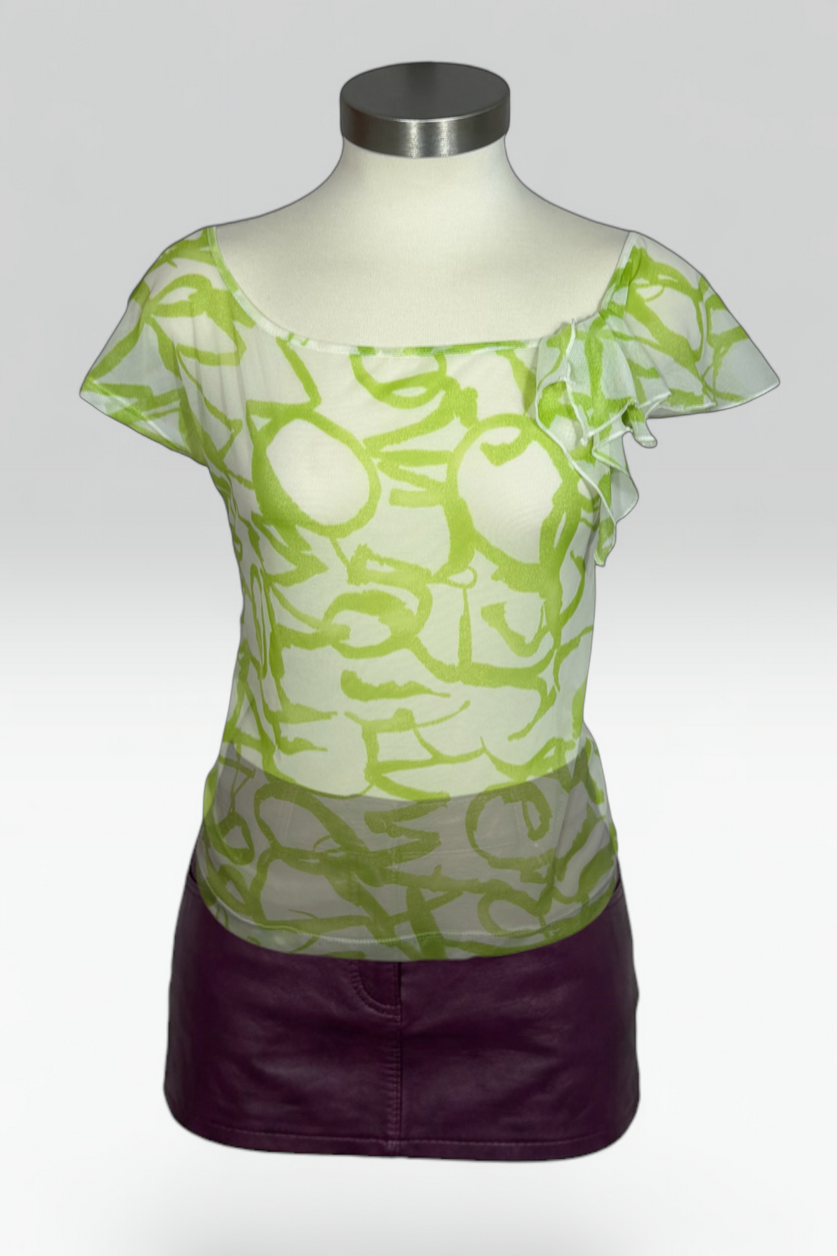 MARELLA TRICOT GREEN MESH TOP