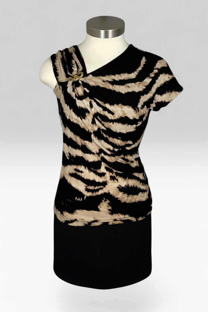 Roberto Cavalli Animal Print Asymmetric Top