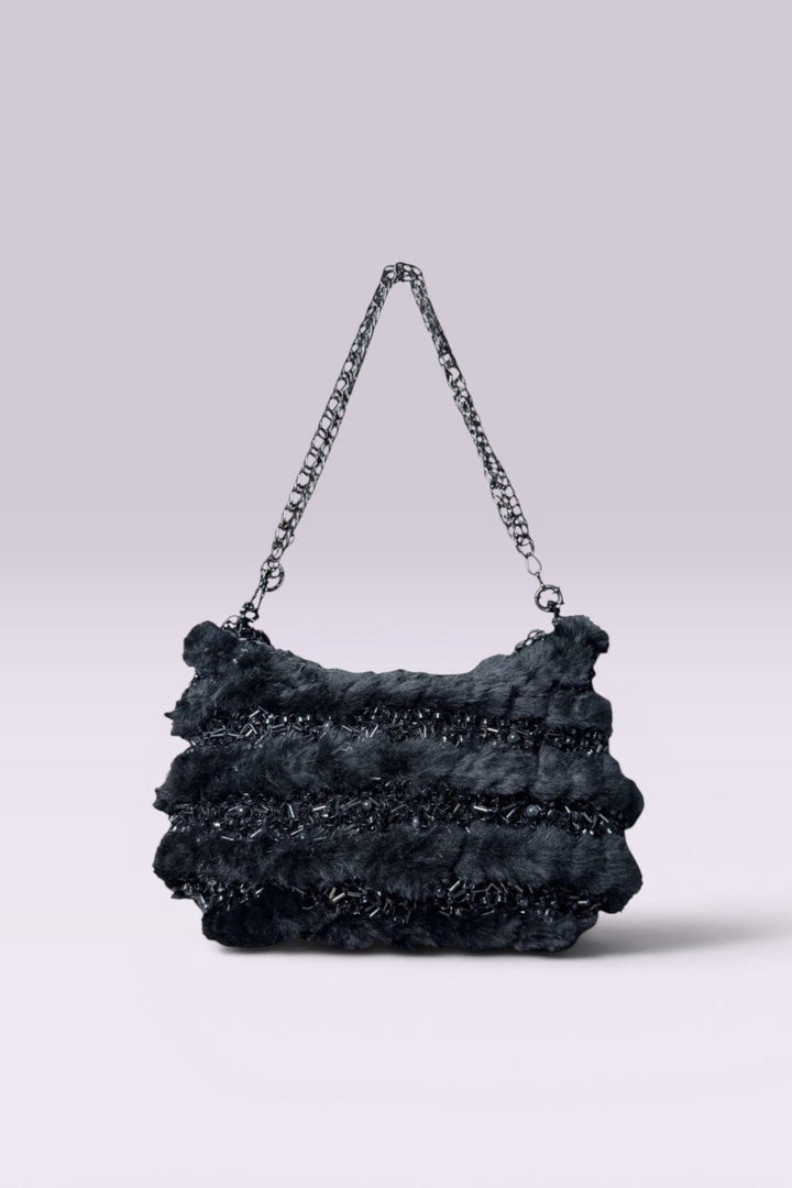 Anteprima Black Fur and Wire Shoulder Bag | Japanese Secondhand