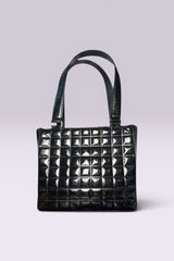 Chanel Chocolate Bar Black Patent Leather Tote | French Vintage