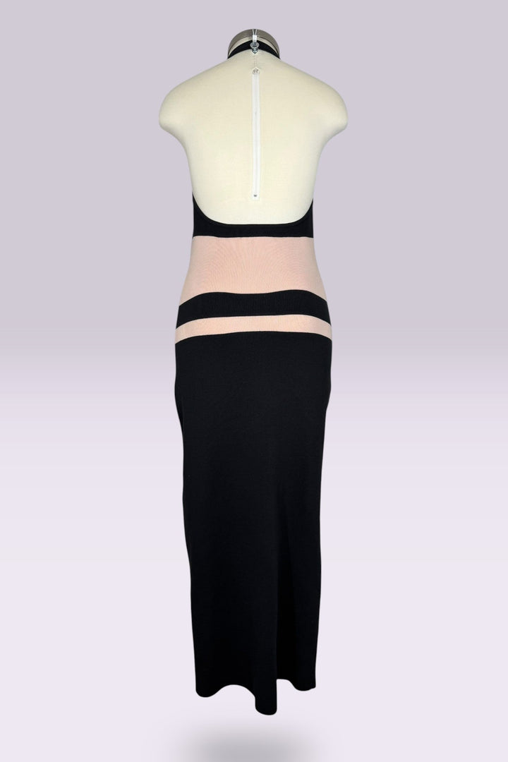 Ralph Ralph Lauren Colorblock Halter Knit Maxi Dress | American Vintage