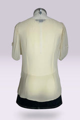 Ralph Lauren Silk Ribbon Tie Short Sleeve Blouse | American Secondhand