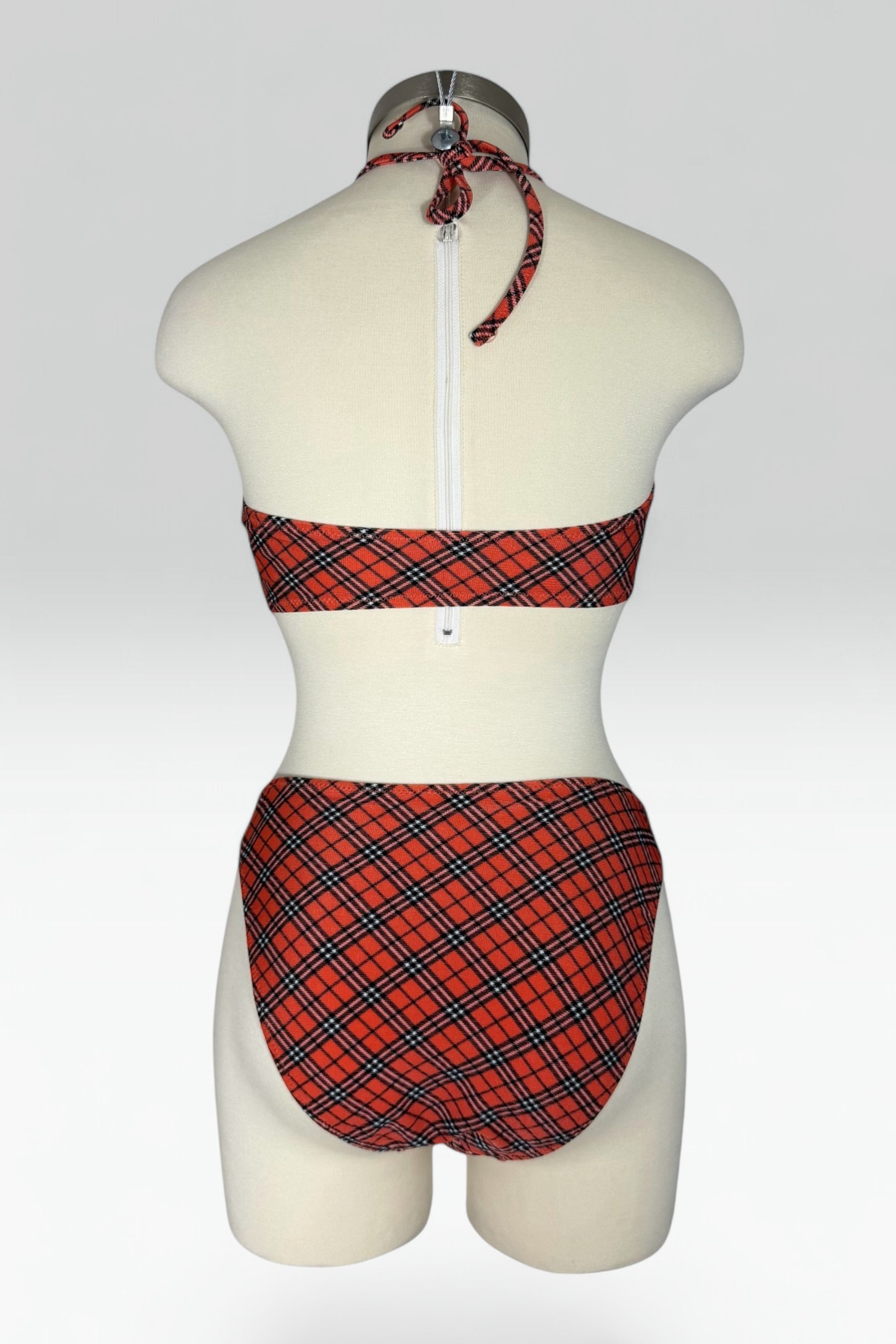Burberry Blue Label Nova Check Multiway Bandeau 3-Piece Bikini Set with Cover-Up Skirt | British Secondhand