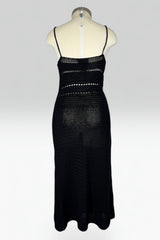 Ralph Ralph Lauren Black Hand-Knit Crochet Knit Midi Dress | American Vintage