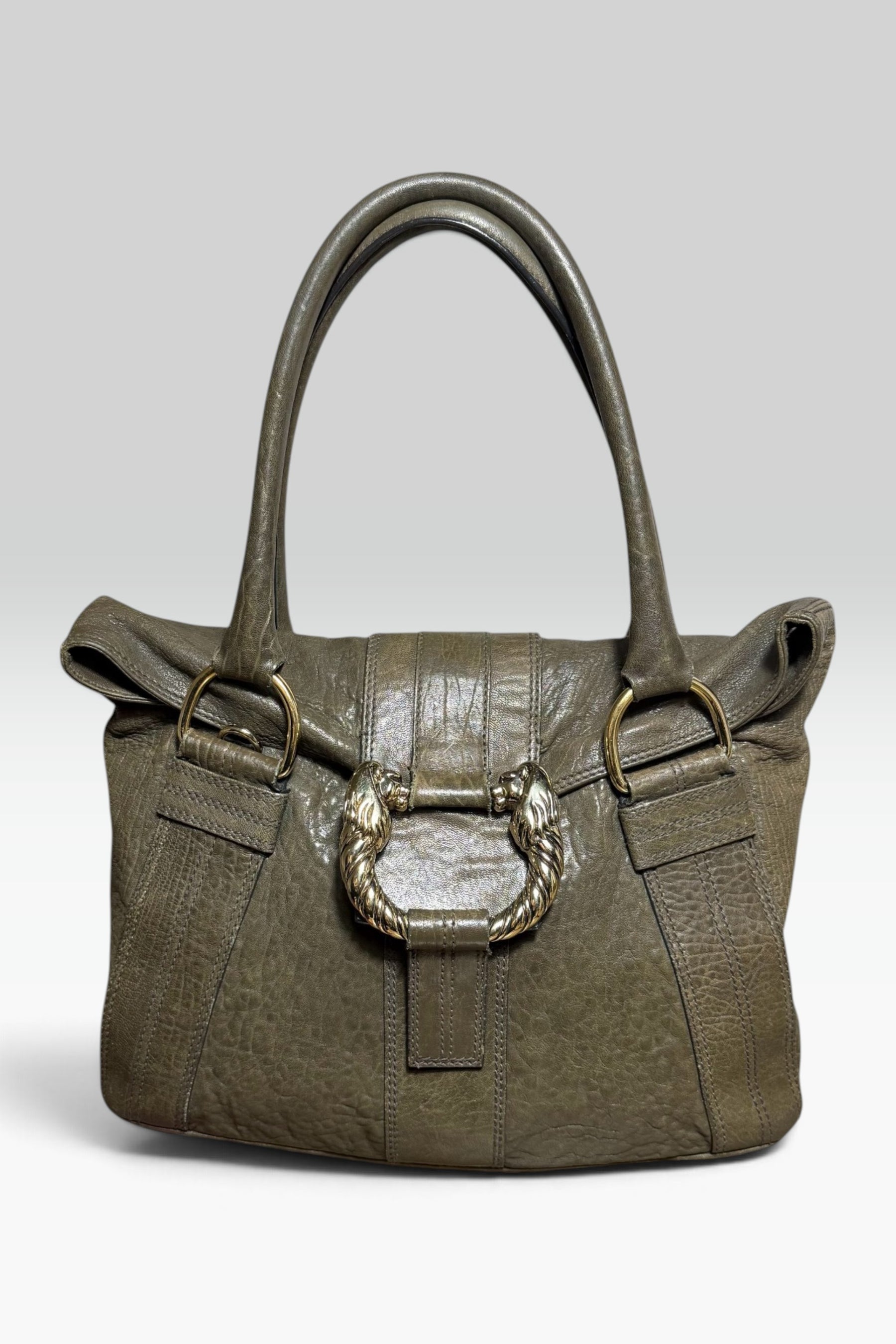Bvlgari Lion Head Leather Tote Bag | Italian Secondhand