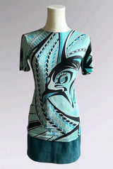 Emilio Pucci Aqua Geometric Print Tee | Italian Designer Vintage