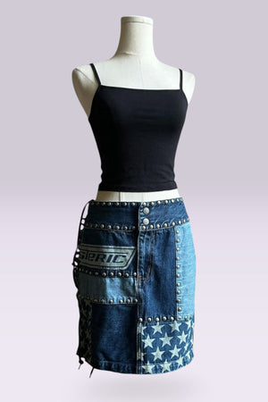 Hysteric Glamour Patchwork Denim Mini Skirt | Japanese Vintage