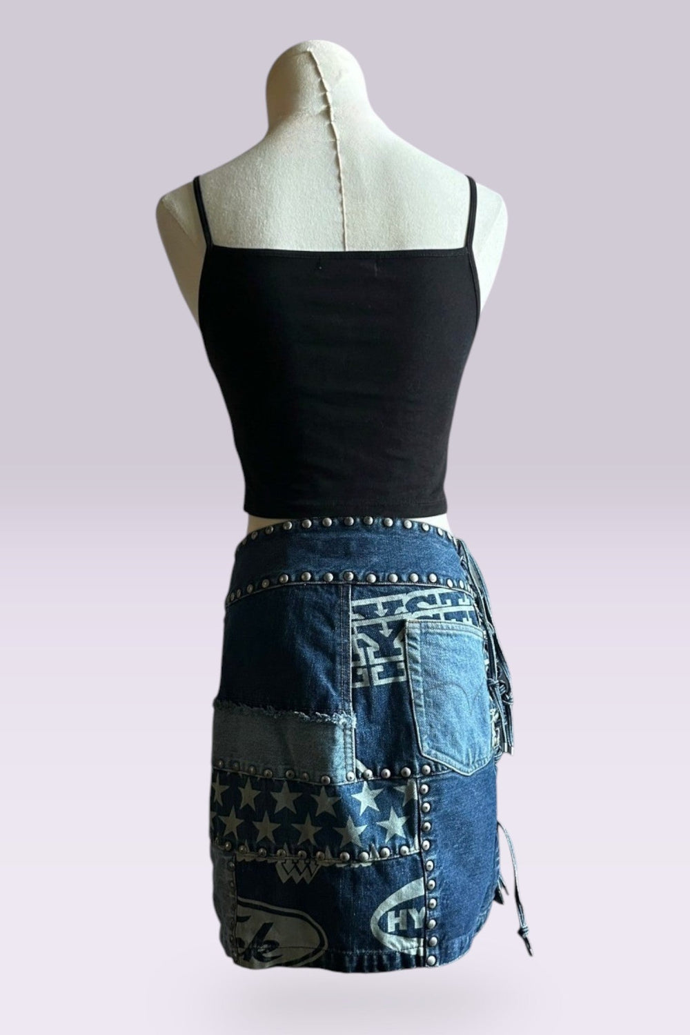 Hysteric Glamour Patchwork Denim Mini Skirt | Japanese Vintage